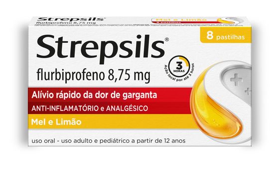 Strepsils Sabor Mel e Limão - 8 Unidades
