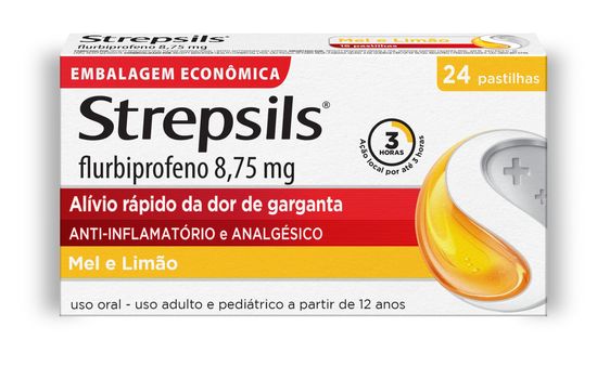 Strepsils Sabor Mel e Limão - 24 unidades