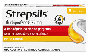 Strepsils Sabor Mel e Limão - 8 Unidades