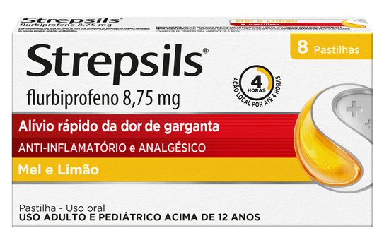 Strepsils Sabor Mel e Limão - 8 Unidades