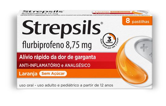 Strepsils Sabor Laranja - 8 unidades