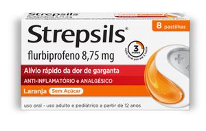 Strepsils Sabor Laranja - 8 unidades